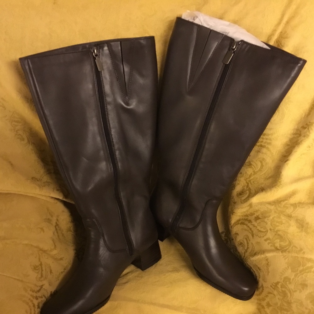 Wide Calf Leather Boots